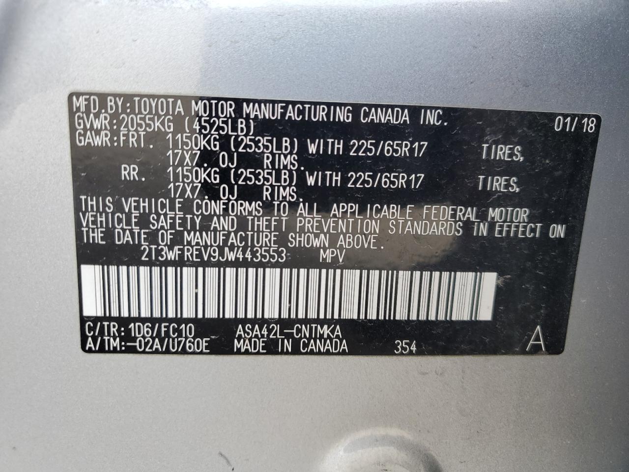 Lot #3297902777 2018 TOYOTA RAV4 ADVEN