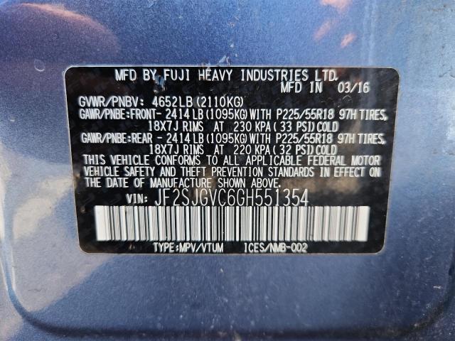 2016 SUBARU FORESTER 2 - JF2SJGVC6GH551354
