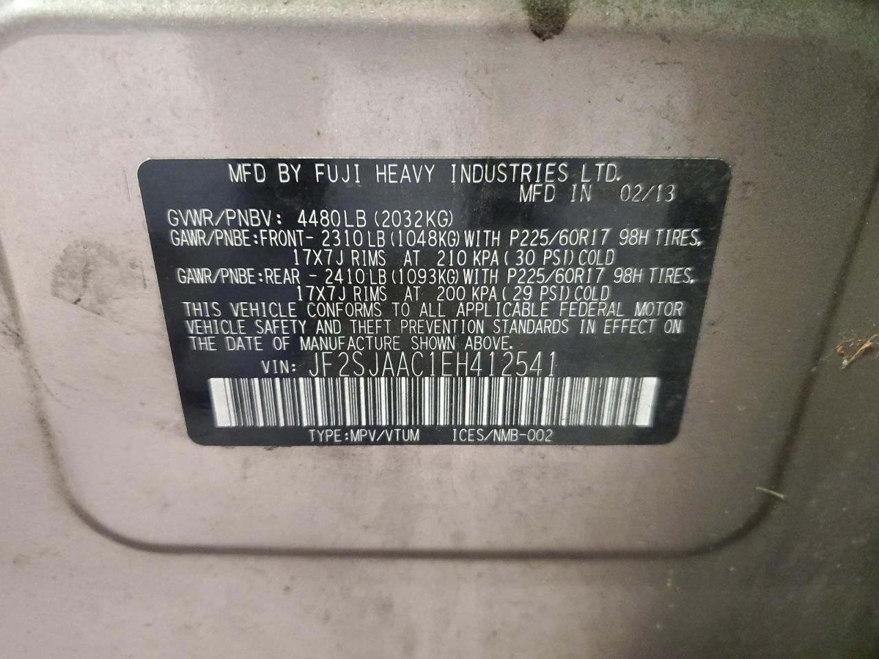 Lot #3268481773 2014 SUBARU FORESTER 2