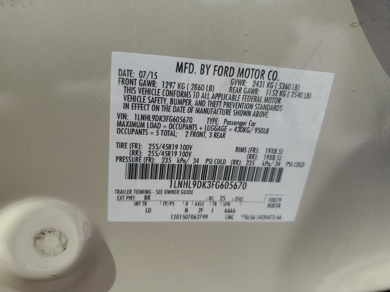 2015 LINCOLN MKS - 1LNHL9DK3FG605670