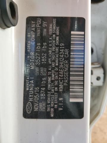 2017 HYUNDAI ACCENT SE KMHCT4AE3HU243419