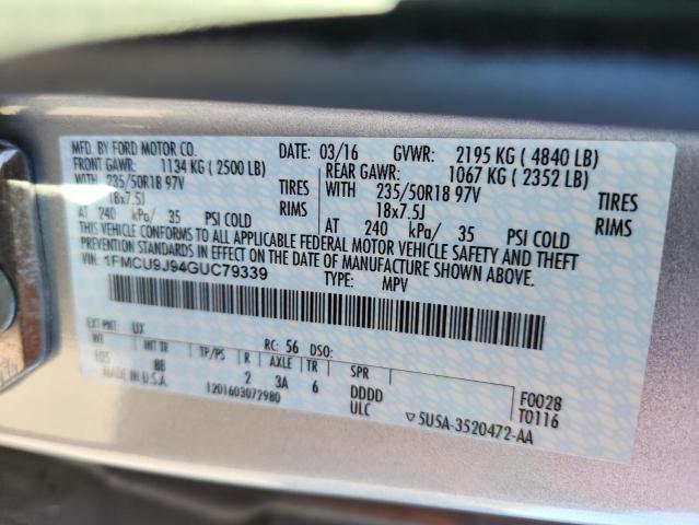 2016 FORD ESCAPE TIT - 1FMCU9J94GUC79339