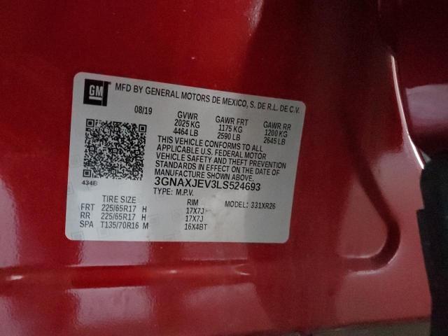 2020 CHEVROLET EQUINOX LT 3GNAXJEV3LS524693