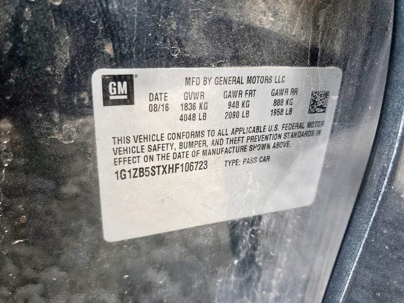 2017 CHEVROLET MALIBU LS 1G1ZB5STXHF106723