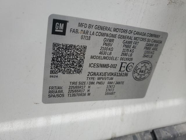 2019 CHEVROLET EQUINOX LT - 2GNAXUEV0K6116196