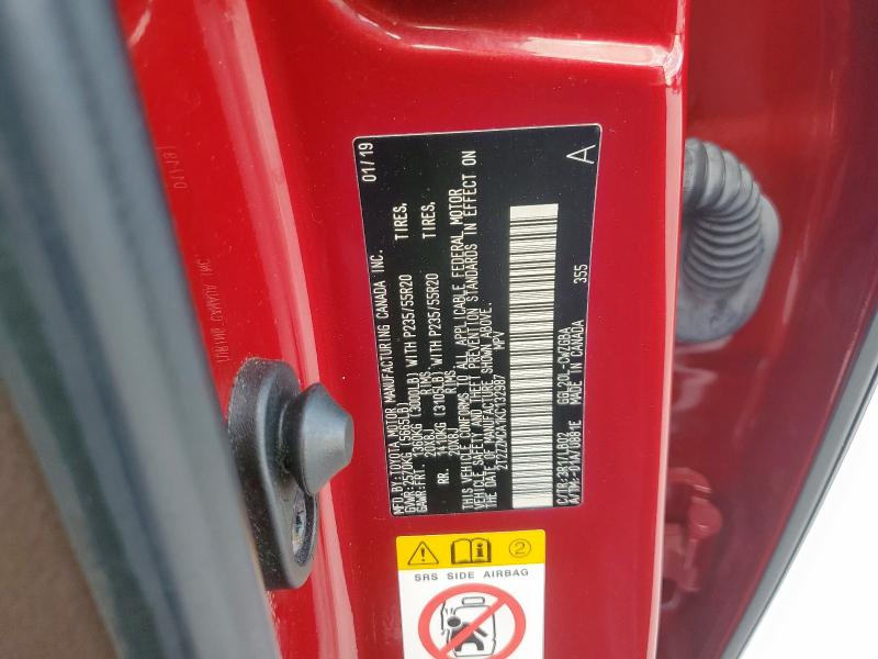 2019 LEXUS RX 350 BAS - 2T2ZZMCA1KC132987