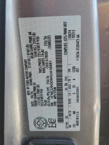 2017 FORD ESCAPE SE - 1FMCU9GD9HUA16681