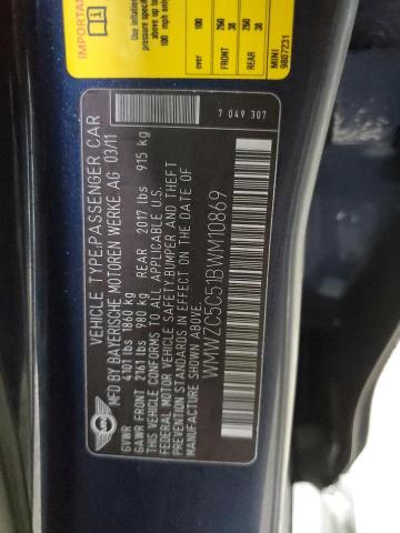 2011 MINI COOPER S C - WMWZC5C51BWM10869