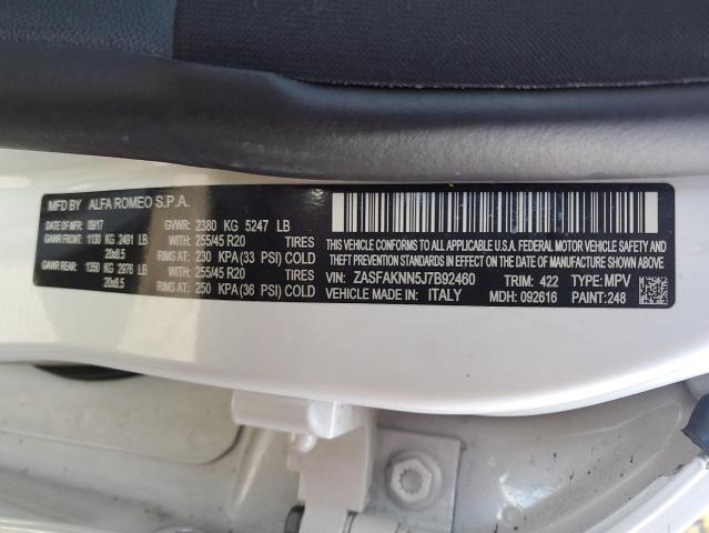 2018 ALFA ROMEO STELVIO TI - ZASFAKNN5J7B92460