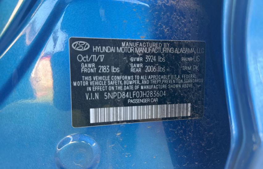 2018 HYUNDAI ELANTRA SE - 5NPD84LF0JH283604