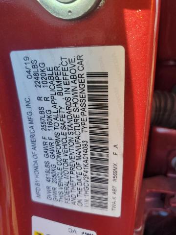 2019 HONDA ACCORD HYB 1HGCV3F41KA014093