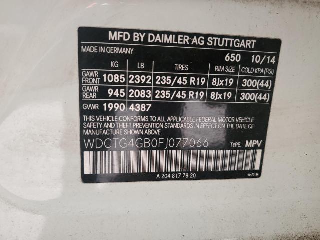 2015 MERCEDES-BENZ GLA 250 4M WDCTG4GB0FJ077066