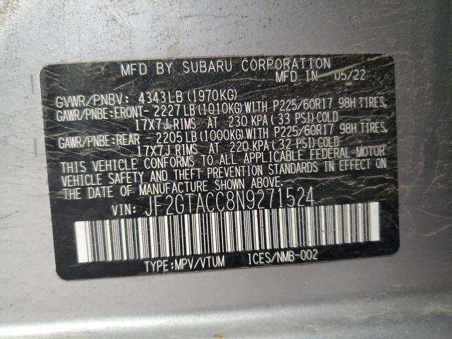 2022 SUBARU CROSSTREK PREMIUM #3301724363