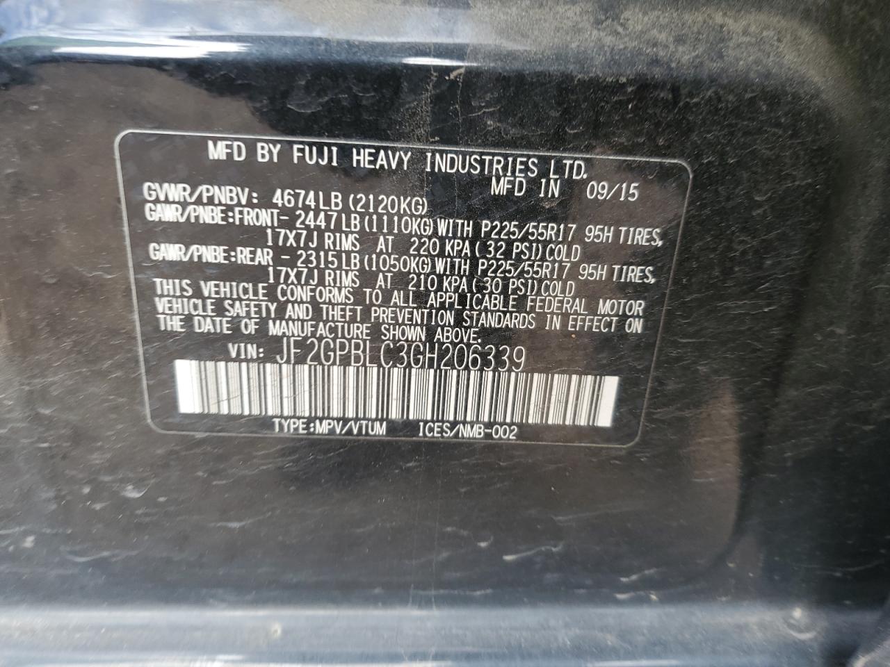 SUBARU CROSSTREK 2.0I HYBRID TOURING