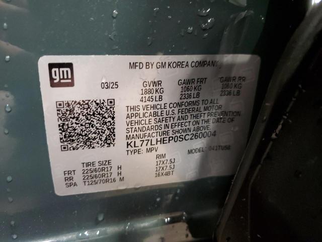 2025 CHEVROLET TRAX 1LT KL77LHEP0SC260004