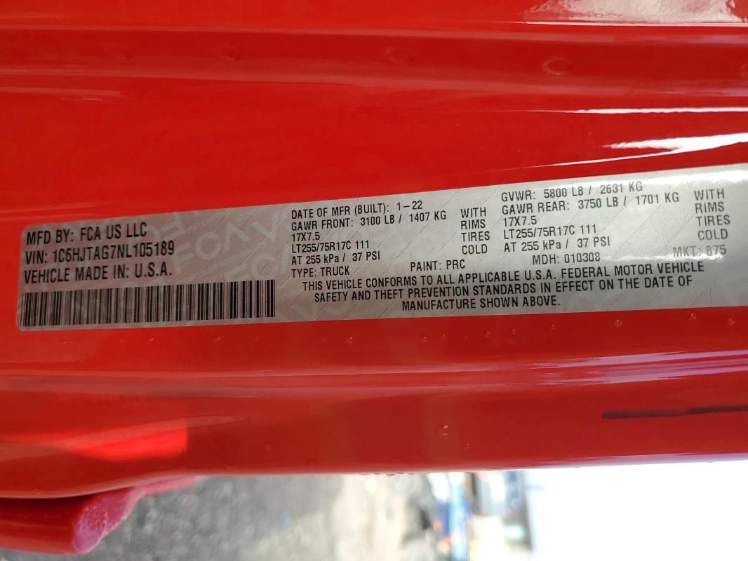 2022 JEEP GLADIATOR #3309771885