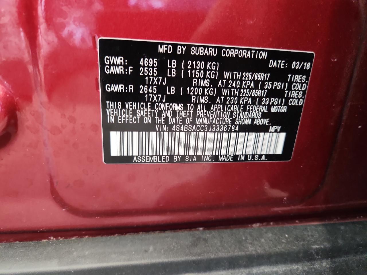 SUBARU OUTBACK 2.5I PREMIUM