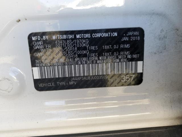 2018 MITSUBISHI OUTLANDER JA4AP3AU8JU003509