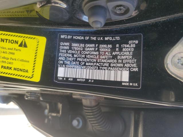 2019 HONDA CIVIC TYPE - SHHFK8G74KU204373