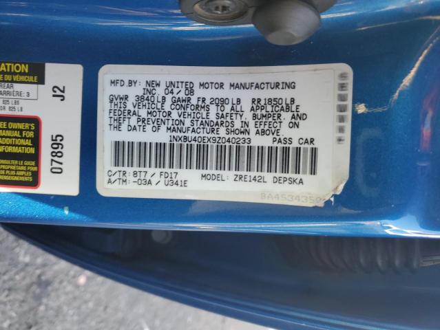 2009 TOYOTA COROLLA BA #3271641355