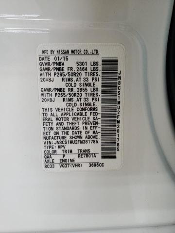 2015 INFINITI QX70 - JN8CS1MU2FM381785