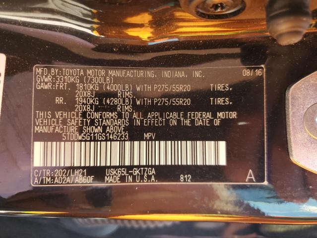 2016 TOYOTA SEQUOIA PL #3280474141