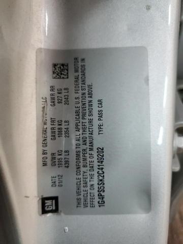 2012 BUICK VERANO - 1G4PS5SK2C4149202