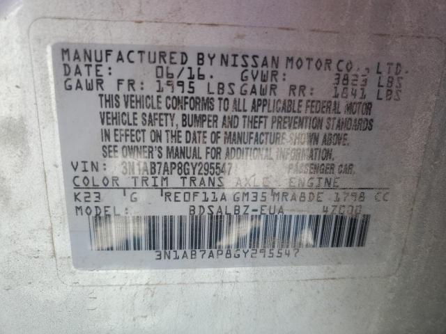 2016 NISSAN SENTRA S - 3N1AB7AP8GY295547