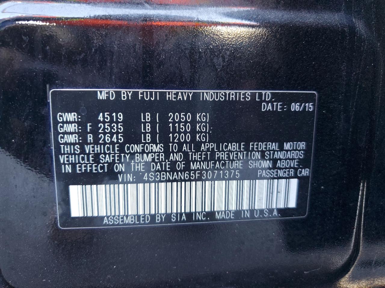 SUBARU LEGACY 2.5I LIMITED