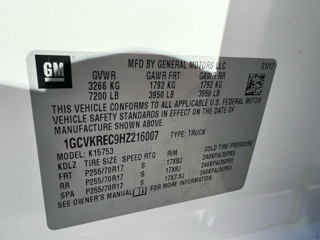 2017 CHEVROLET SILVERADO - 1GCVKREC9HZ216007