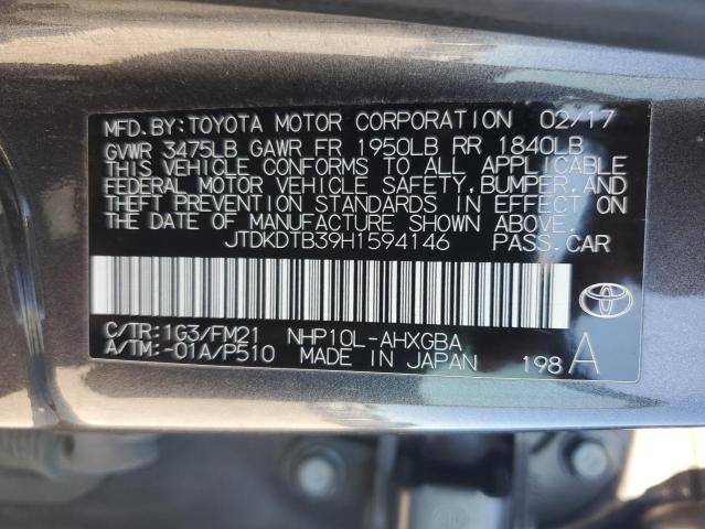 2017 TOYOTA PRIUS C - JTDKDTB39H1594146