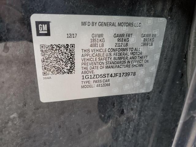 2018 CHEVROLET MALIBU LT 1G1ZD5ST4JF173978