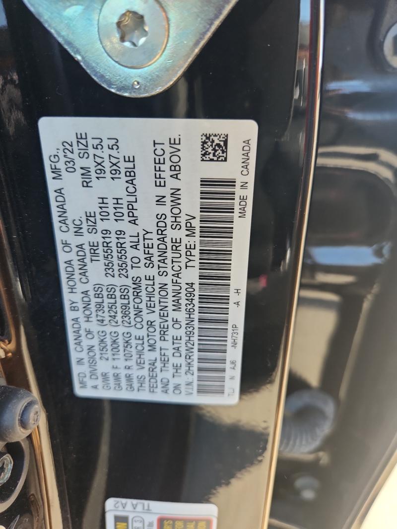 2022 HONDA CR-V TOURING 2HKRW2H93NH634904