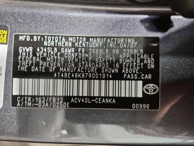 2007 TOYOTA CAMRY CE #3282508869