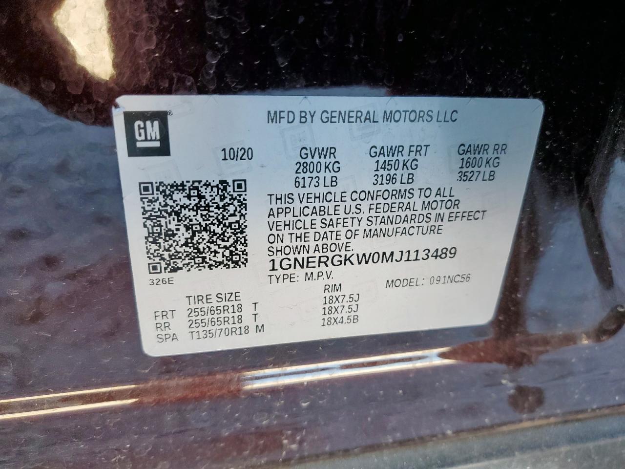 Lot #3311758758 2021 CHEVROLET TRAVERSE L