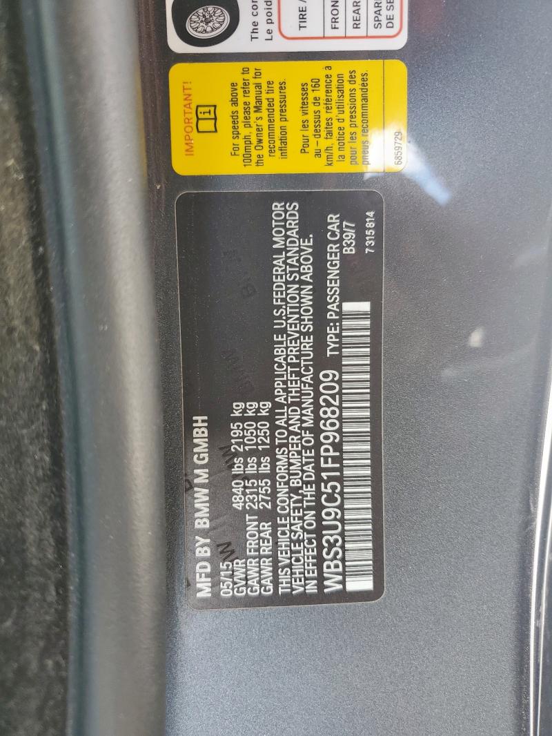 2015 BMW M4 WBS3U9C51FP968209