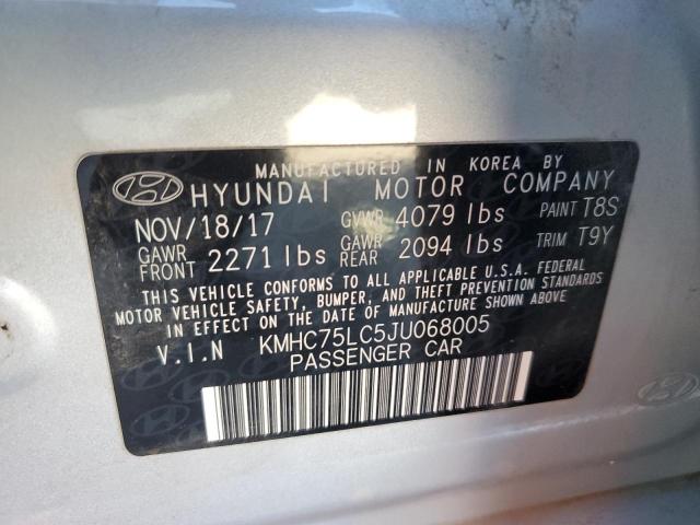 2018 HYUNDAI IONIQ SEL KMHC75LC5JU068005