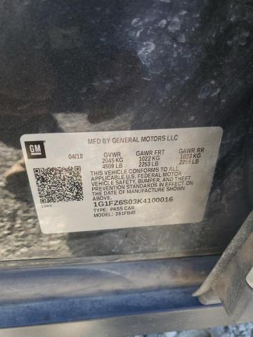 2019 CHEVROLET BOLT EV PREMIER - 1G1FZ6S03K4100016