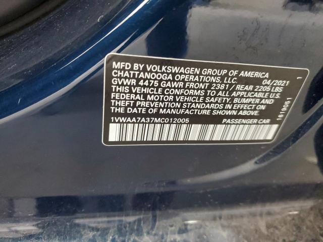 2021 VOLKSWAGEN PASSAT S #3302870925