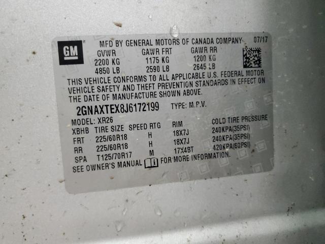 2018 CHEVROLET EQUINOX LT - 2GNAXTEX8J6172199