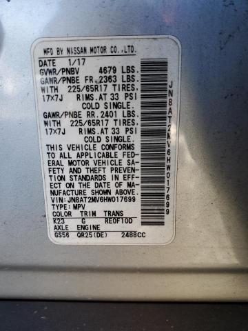 2017 NISSAN ROGUE S #3292463721