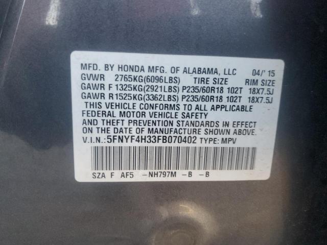 2015 HONDA PILOT SE #3279583271