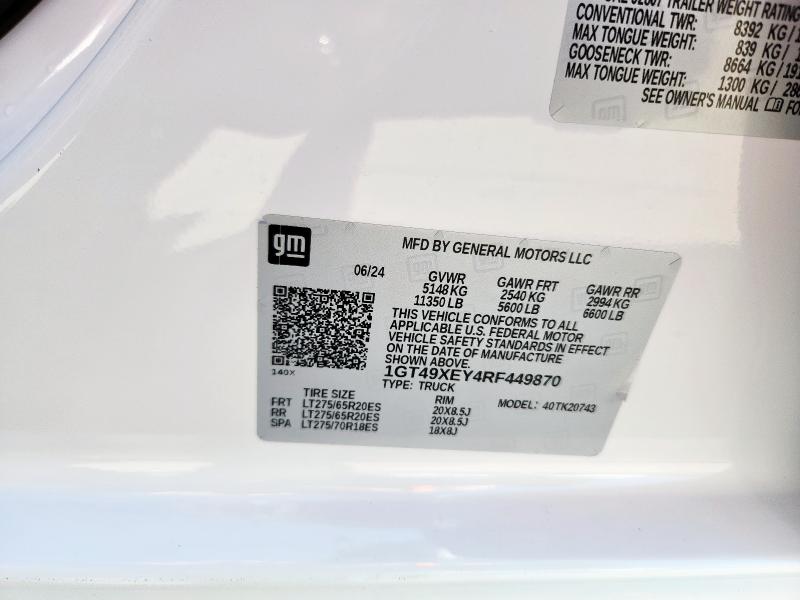 2024 GMC SIERRA K25 - 1GT49XEY4RF449870