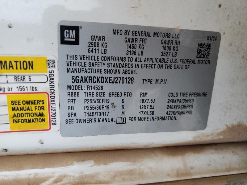 2014 BUICK ENCLAVE #3284945929