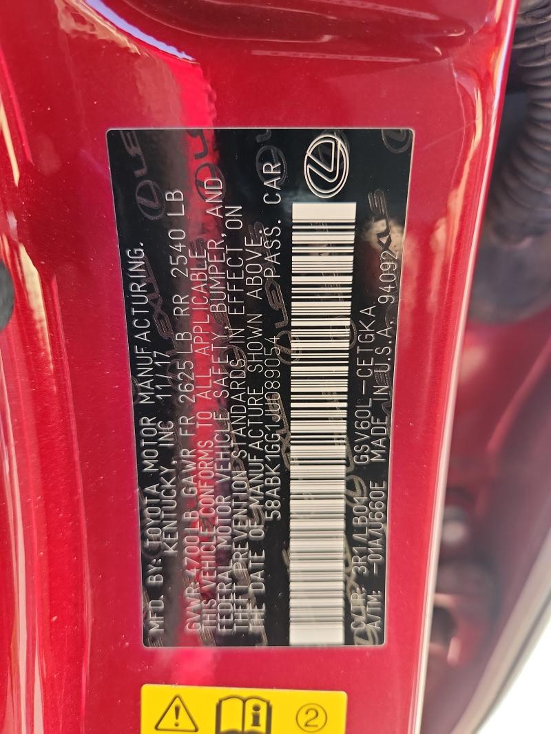 2018 LEXUS ES 350 - 58ABK1GG1JU089054