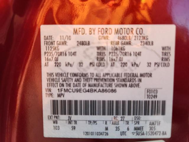 2011 FORD ESCAPE LIM - 1FMCU9EG4BKA86086