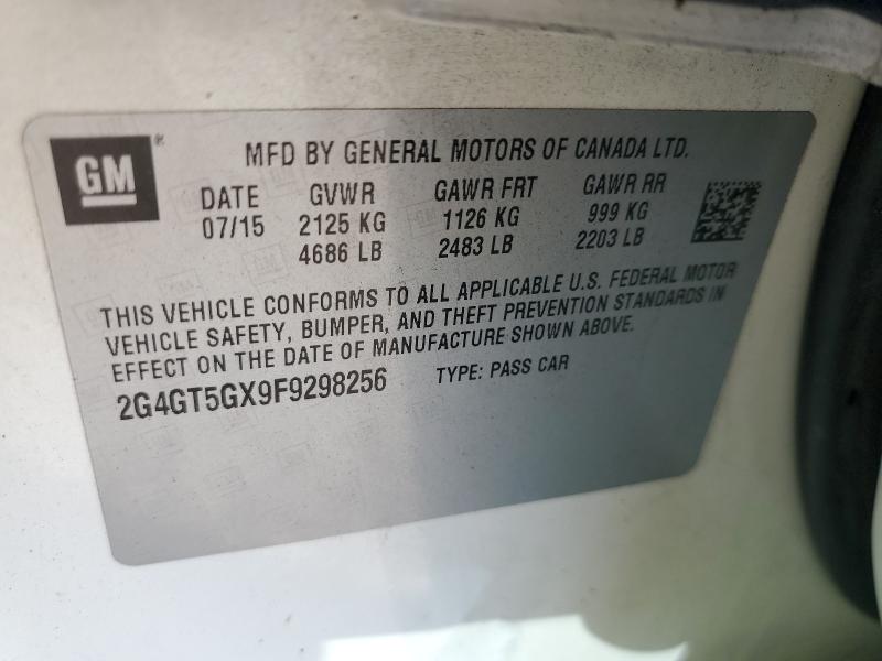 2015 BUICK REGAL GS 2G4GT5GX9F9298256