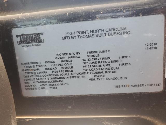 2012 THOMAS SAF-T-LINER C2 #3273801372