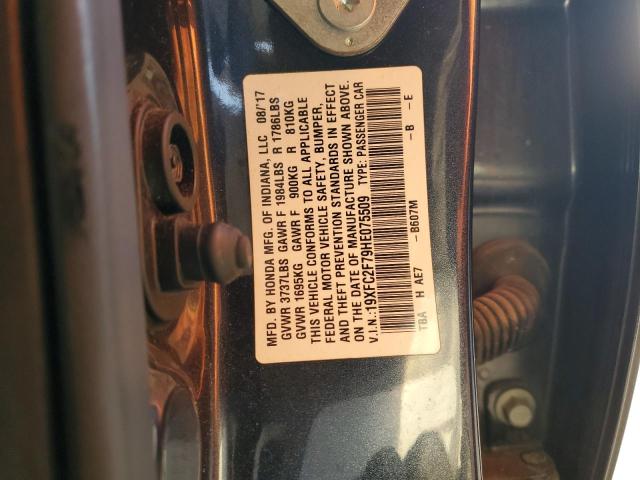 2017 HONDA CIVIC EX - 19XFC2F79HE075509