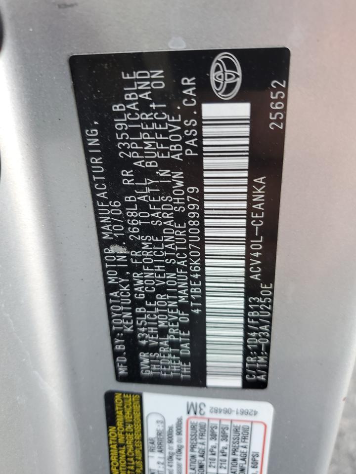 Lot #3256435358 2007 TOYOTA CAMRY CE